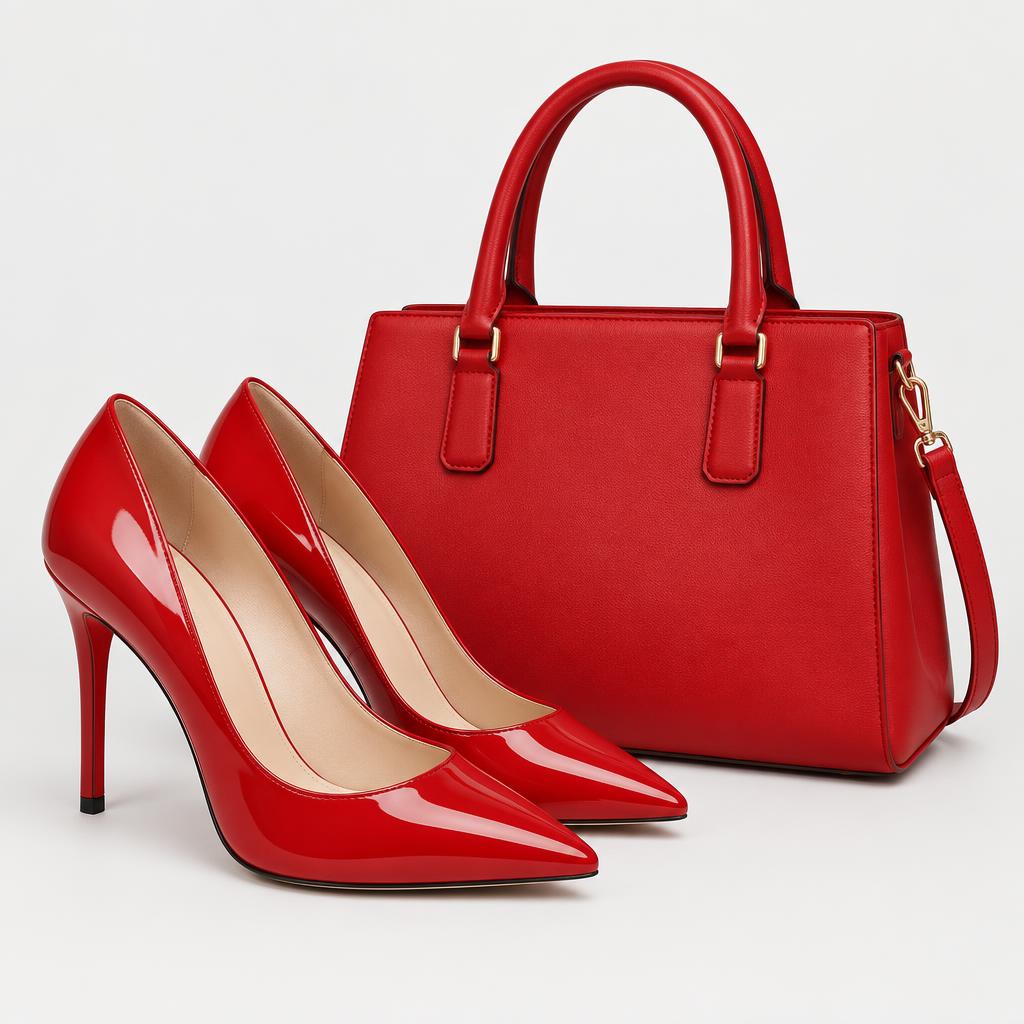 Red Shoe & Handbag Set